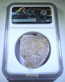 NGC VF-30 1500's-1600's Spanish Silver 8 Reales Colonial Dollar Pirate Cob Coin