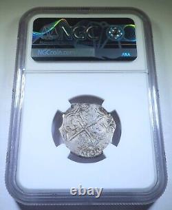 NGC XF-45 1598-1621 Spanish Granada Silver 2 Reales 1500s-1600s Pirate Cob Coin