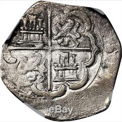Nd(1595-1598)c Spain Felipe II Silver Cob 2 Reales Ngc Xf-details L@@k