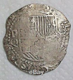 Nd(1613-1616)p-q Bolivia Felipe III Silver Cob 8 Reales L@@k