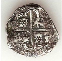 Nd(1621-1665) Potosi Bolivia Felipe IV Silver Cob 8 Reales L@@k