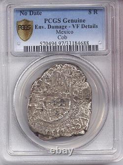 No Date PCGS Secure VF Mexico 8 R Reales COB silver AC