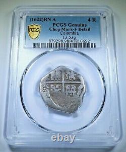 PCGS 1622 Cartagena Colombia 4 Reales 1600's Spanish Colonial Silver Cob Coin