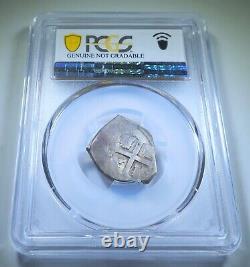 PCGS 1700's Mexico Silver 2 Reales Spanish Colonial Old Pirate Treasure Cob Coin