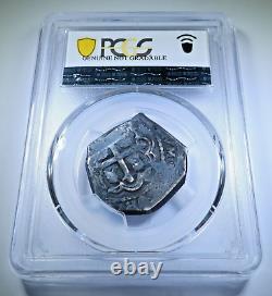 PCGS 1732 Mexico Silver 4 Reales 1700s Spanish Colonial Pirate Treasure Cob Coin