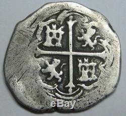 Philip II 1 Real Cob Mexico Spain Colonial Assayer F Silver Coin Spanish