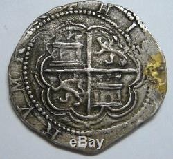 Philip II 2 Real Cob Granada Spanish Colonial Assayer D Pirate Silver Coin