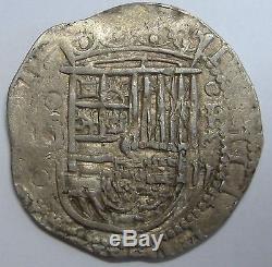 Philip II 2 Real Cob Granada Spanish Colonial Assayer F Pirate Silver Coin