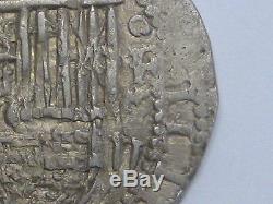 Philip II 2 Real Cob Granada Spanish Colonial Assayer F Pirate Silver Coin