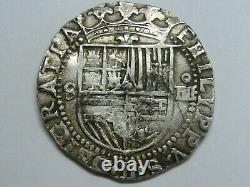 Philip II 4 Real Cob Sevilla Spain Round Planched Spanish Colonial Silver Coin