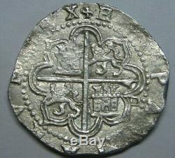 Philip II 4 Real Cob Sevilla Spanish Silver Colonial Era Genuine Assayer P Cob