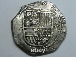 Philip II 8 Real Cob Toledo Spain Assayer M Spanish Colonial Silver Coin