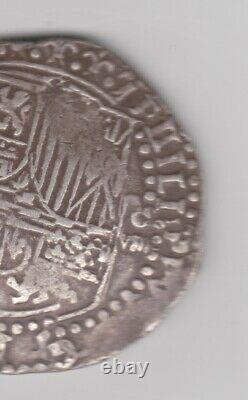 Philip II Cob 8 Reales ND (1555-98) P-B Potosi mint, KM5.1. Mostly well struck