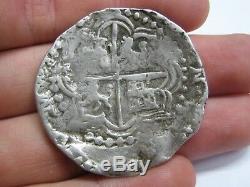 Philip IV 8 Real Cob Potosi Assayer P Bolivia Scarce Spain Colonial Silver