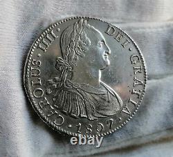 Pirate Cob & Spanish Colonial Silver 8 Reales Mexico Mo TH 1807 High Grade