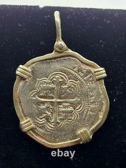 Pirate Coin Treasure Piece of Eight Authentic 4 Reale Cob Dated 1614 pendant