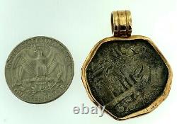 Pirate Coin Treasure Piece of Eight Authentic 4 Reale Cob Solid 14K gold pendant