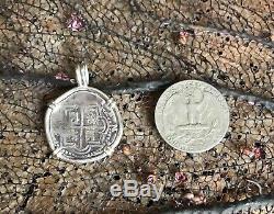 Pirate Coin Treasure Piece of Eight Spanish Authentic cob 1 Reale set SS pendant