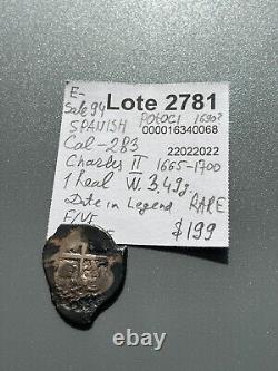 Potoci Spanish King Charles II Dated Cob 1 Silver Reales 1690 Tauler Fau auction