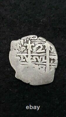Potosi Bolivia 2 Reale Silver Cob Coin Dated 177 5.23 Grams