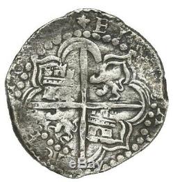 Potosi, Bolivia, cob 8 reales, Philip III, assayer T, full HYSPANYA(RVM)