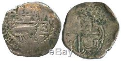 Potosi, Bolivia, silver cob 2 reales (shield-type), Philip III, assayer M, #1045
