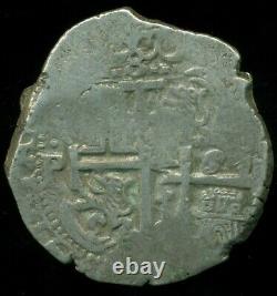 Potosi Mint Bolivia Under Spain Silver Cob Coin 8 Reales 1689 Vr Xf Cond. #p40