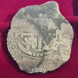 Potosi-silver Cob-8 Reales- Carolus Ii-year 1666- Macuquina Double Date