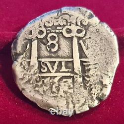 Potosi-silver Cob-8 Reales- Carolus Iii-year 1767- Macuquina