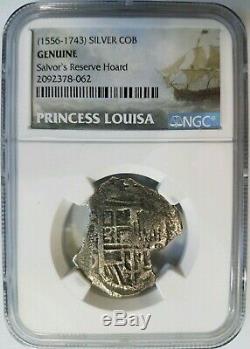 Princess Louisa Shipwreck 4 Reales NGC Silver COB Sunken Treasure Salvor's Hoard