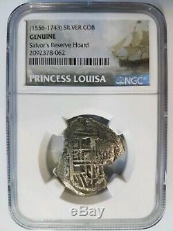 Princess Louisa Shipwreck 4 Reales NGC Silver COB Sunken Treasure Salvor's Hoard