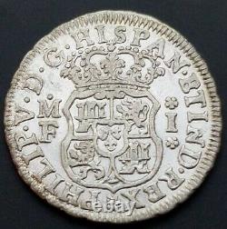 Rare 1735 Mexico One 1 Reale Early U. S. Colony Silver Milled Bust Cob Coin $