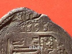 Rare? Silver Cob 4 Reales Philip II 1595 Sevilla Mint Assayer B