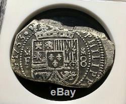Raresilver Cob 8 Reales Type Klippe Philip V 1733. Mexico Mint M. F