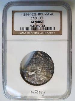 SAO JOSE Bolivia 4 Reales Silver SHIPWRECK Coin NGC Spanish Sunken Treasure COB