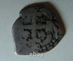 SILVER COB 2 REALES PHILIP IV 1629 POTOSI Old Antique Colonial Pirate Cob Coin