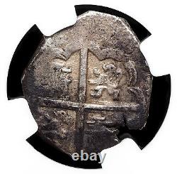 SPAIN. Philip IV, 1628-M, Silver Cob 2 Reales, Seville, NGC XF45