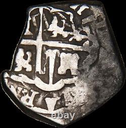 SPANISH Silver Cob 1 Real Much of the Shield Showing Assayer o Lovely Coin