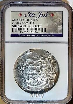 Sao Jose Shipwreck 1618-1622 MO D 8 Real Mexico Philip III Silver Cob NGC S. E