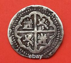 Scarce? Silver Cob 1 Real Philip II Potosi Mint (1574-1576) Assayer Rincon