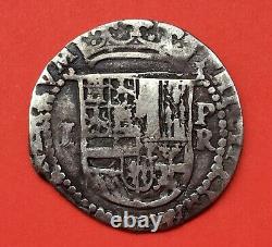Scarce? Silver Cob 1 Real Philip II Potosi Mint (1574-1576) Assayer Rincon