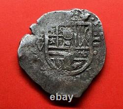 Scarce? Silver Cob 2 Reales Philip III (1612-1615) Sevilla Mint. Assayer V