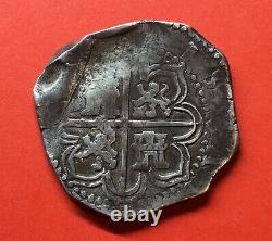 Scarce? Silver Cob 2 Reales Philip Ii. Sevilla Mint Year 1595. Assayer B