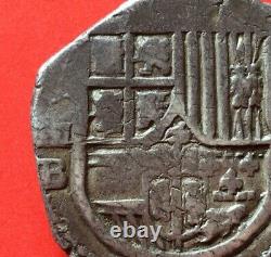 Scarce? Silver Cob 4 Reales Philip II Year 1593 Sevilla Mint Assayer B