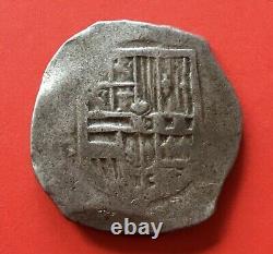 Scarce? Silver Cob 4 Reales Philip IV Mexico Mint Assayer P (1636-1665)