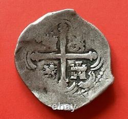 Scarce? Silver Cob 4 Reales Philip IV Mexico Mint Assayer P (1636-1665)