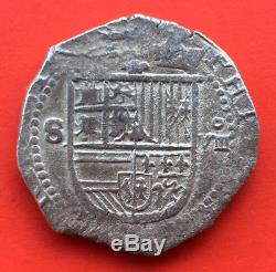 ¡¡ Scarce! Silver Cob 8 Reales Of Philip Ii. Sevilla Mint. Assayer D