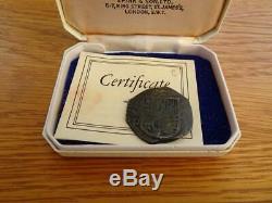Silver 4 Reales Cob C 1628 Coa Lucayan Beach Shipwreck Pirate Cased Spink Spain
