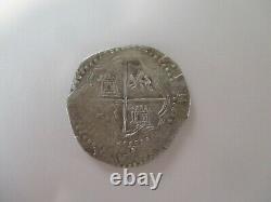 Silver 8 Reales Spanish Colonial Pirate Cob Coin, C-1600, NICE COIN