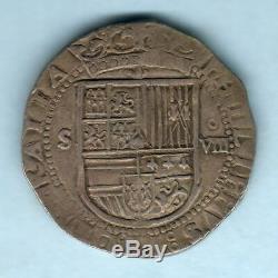 Spain. (1556-98) Cob 8 Reales. Seville Mint, Assayer D. 18.92 grams. GVF